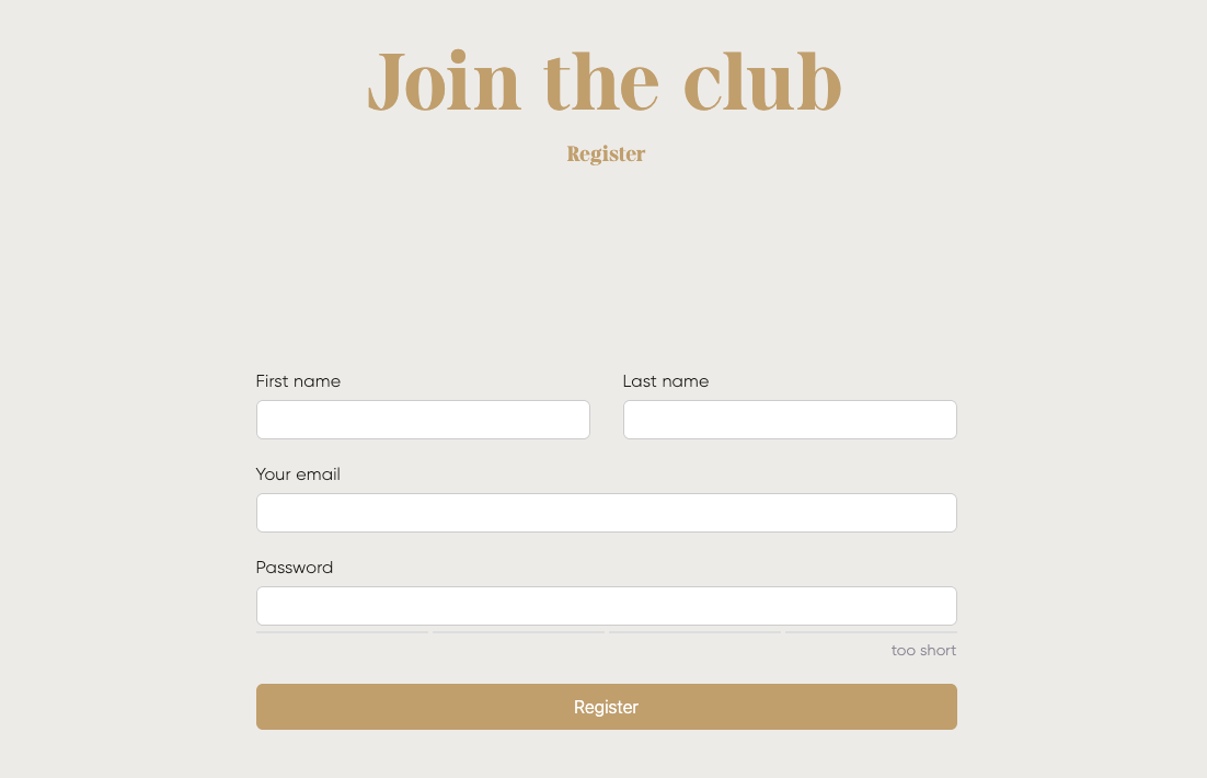 B2BEAN registration preview